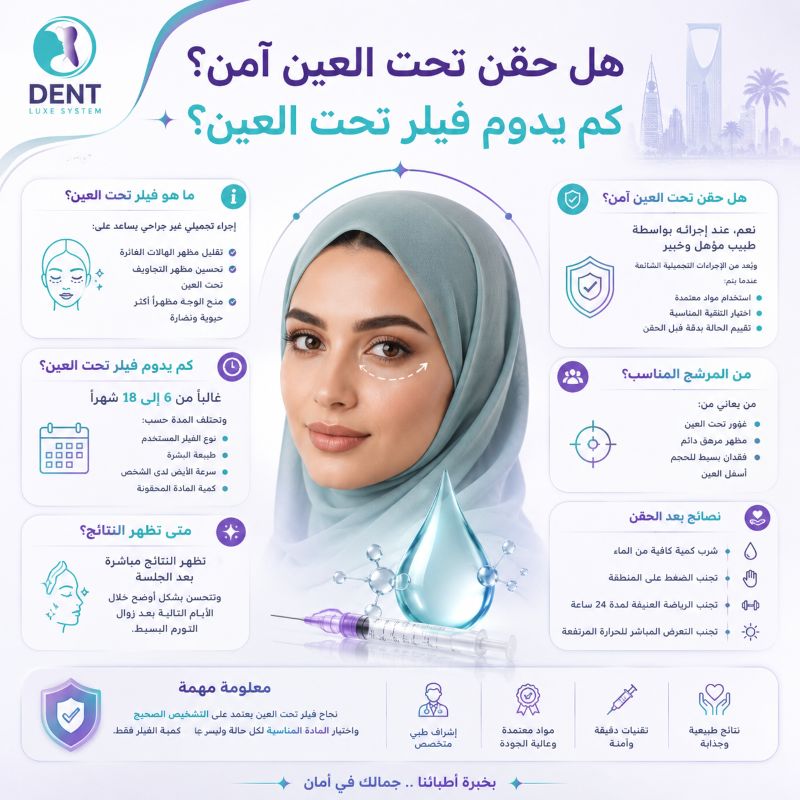 هل حقن تحت العين آمن⁉️ كم يدوم فيلر تحت العين؟ كل ما تحتاج معرفته قبل اتخاذ القرار