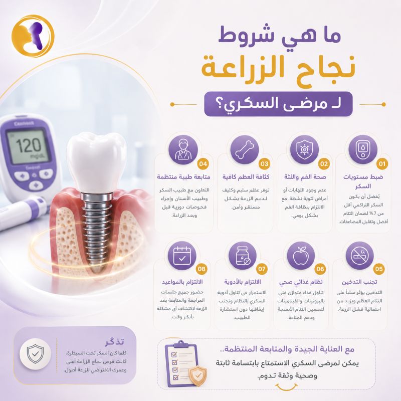 ما هي شروط نجاح الزراعة لمرضى السكري؟