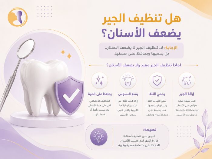 هل تنظيف الجير يضعف الأسنان؟