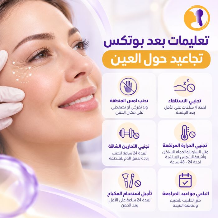 تعليمات بعد بوتكس تجاعيد حول العين