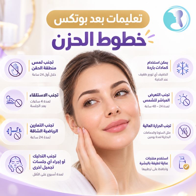 تعليمات بعد بوتكس خطوط الحزن