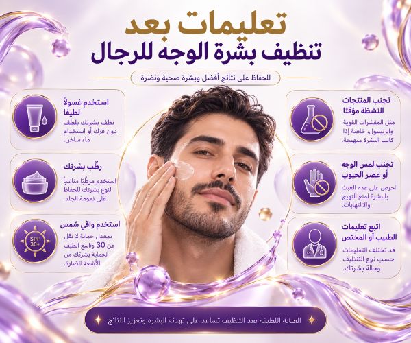 تعليمات بعد تنظيف البشرة للرجال