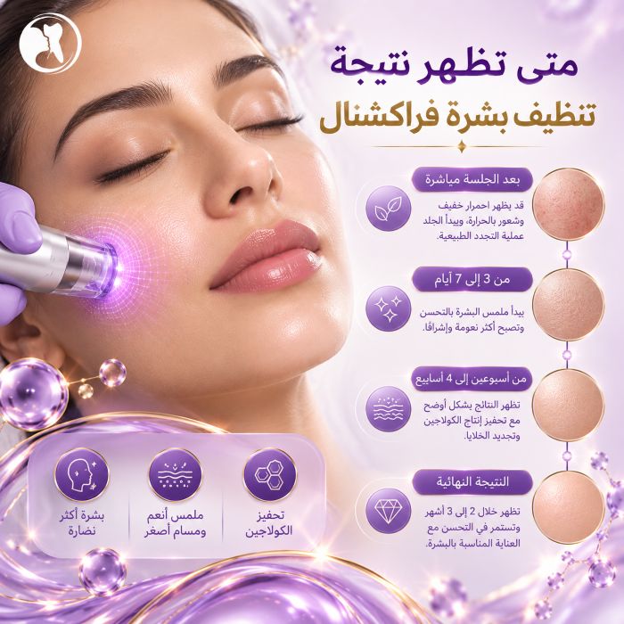متى تظهر نتيجة تنظيف بشرة فراكشنال