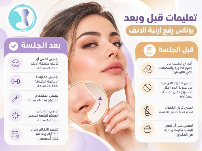 كم تستغرق جلسة بوتكس رفع أرنبة الأنف