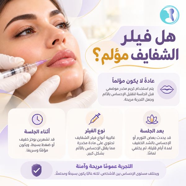 هل فيلر الشفايف مؤلم؟